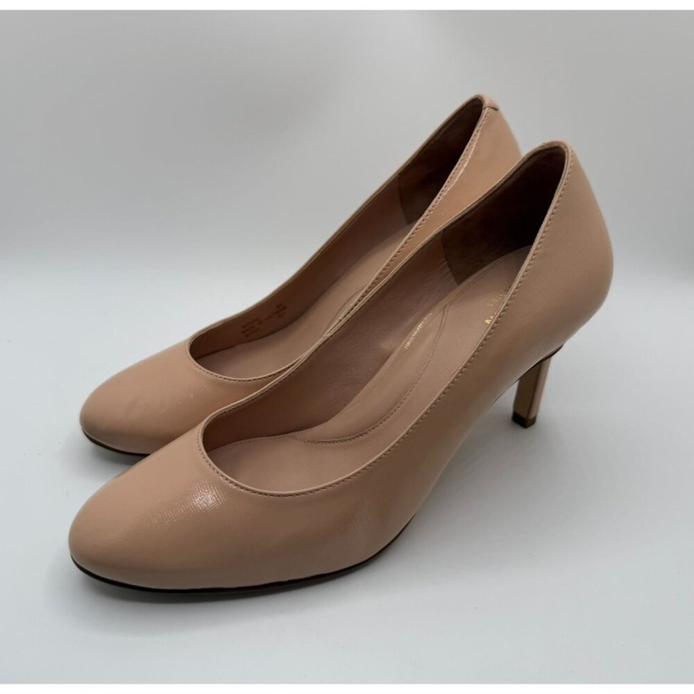 Cole Haan Gabbi Pumps Women Size 8B Beige Nude Brushed Patent Leather Shoes